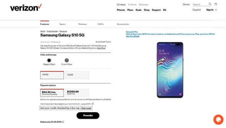 Galaxy S10 5G теперь доступен через Verizon: вот сколько это будет стоить