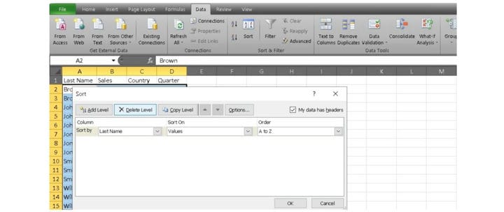 Как сортировать в Excel