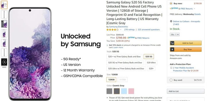 Сделка: Samsung Galaxy S20 и S20 Plus стоят 200 долларов