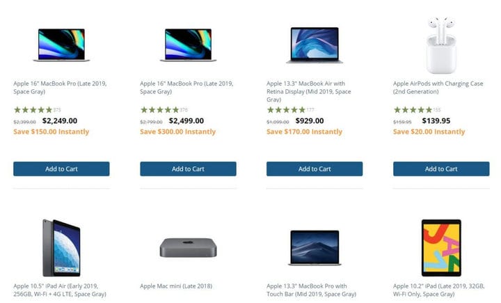 B&H Apple продает новые Macbooks, AirPods и многое другое