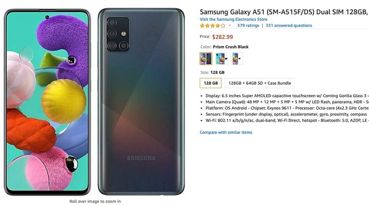 Сделка с Samsung Galaxy A51: теперь доступна со скидкой 117 долларов