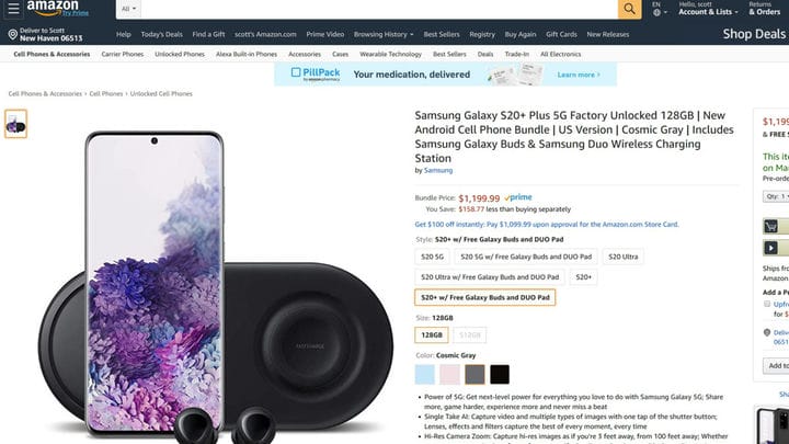 Предварительные заказы Samsung Galaxy S20 на Amazon поставляются с бесплатными наушниками Galaxy Buds