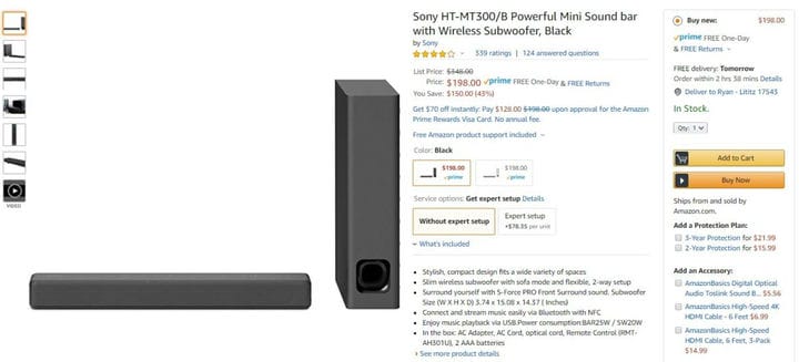 Сэкономьте 150 долларов на этой потрясающей звуковой панели и сабвуфере Sony (скидка 43%!)