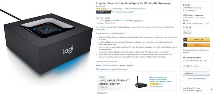 Сделка: сэкономьте 50% на адаптере Bluetooth Logitech