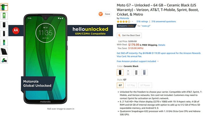 Эти продажи Moto G7 снижают цены почти на 60%