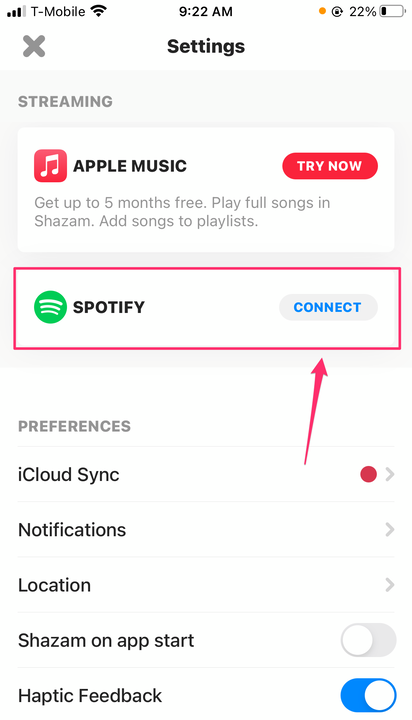 Comment connecter Shazam à un compte Spotify