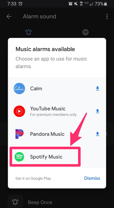 Comment définir une chanson Spotify comme alarme sur Android