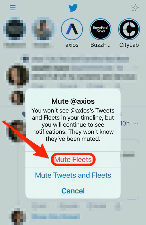 Comment désactiver les flottes sur Twitter à partir d'utilisateurs spécifiques