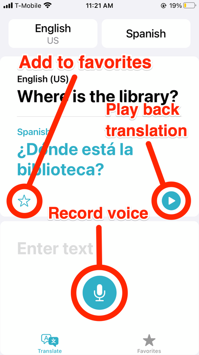 Comment faire la traduction vocale sur un iPhone dans 2 applications