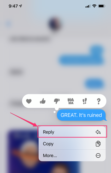 Comment envoyer des réponses en ligne dans les messages sur un iPhone
