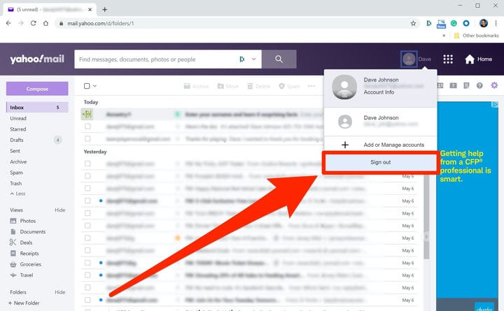 Comment se déconnecter de votre compte Yahoo Mail sur n'importe quel appareil