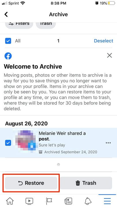 Comment utiliser l'activité de gestion de Facebook pour archiver ou supprimer des messages