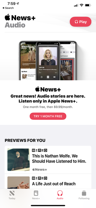 Kuidas hankida iPhone'i jaoks mõeldud Apple News+ kaudu helilugusid